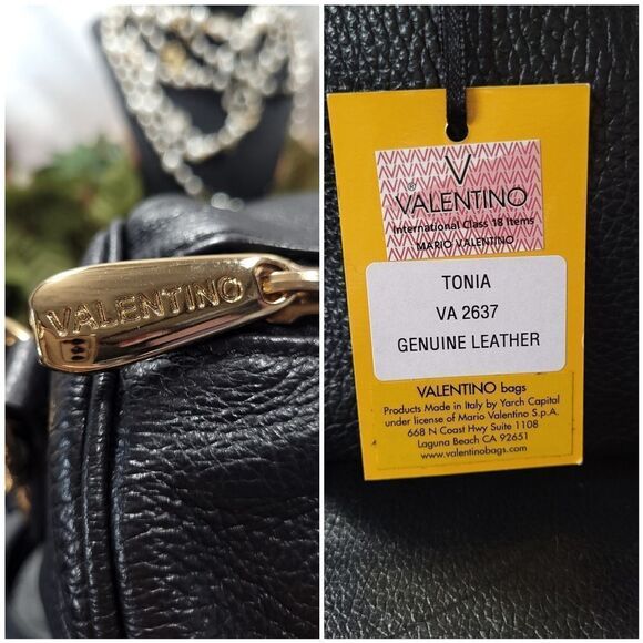 Authentic NWT Valentino Tonia Genuine Leather Boston Bag with Dust Bag - Picture 16 of 17